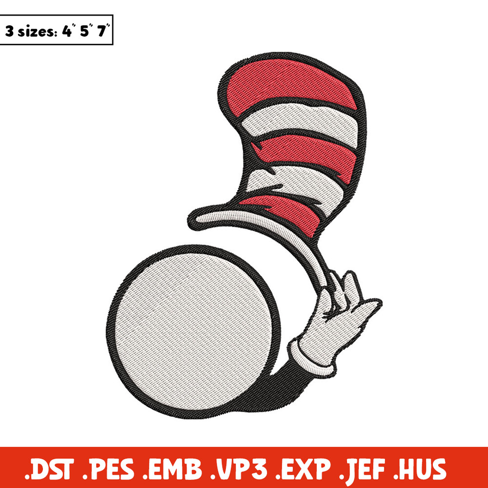 Dr seuss hat Embroidery Design, Dr seuss hat Embroidery, Embroidery File, logo shirt, Embroidery logo, Digital download..jpg