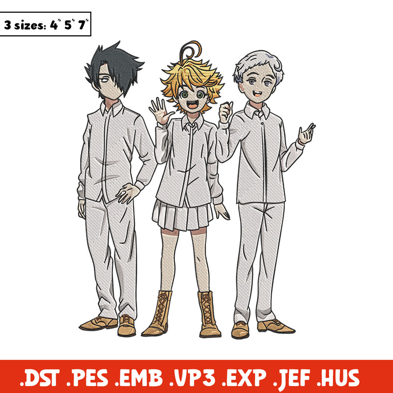 Emma friends Embroidery Design, Oyakusoku Embroidery, Embroidery File, Anime Embroidery, Anime shirt, Digital download.jpg