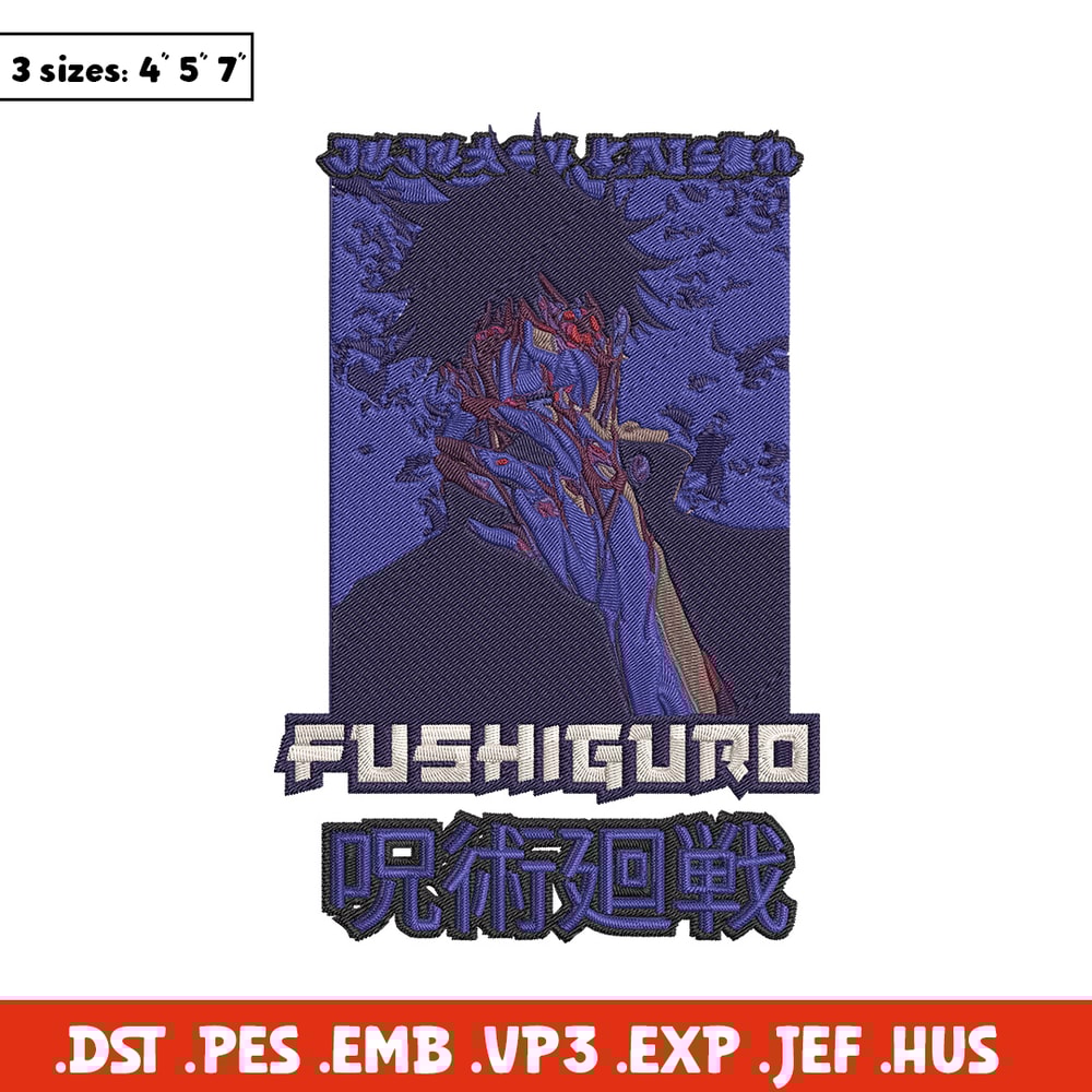 Fushiguro Embroidery Design,Jujutsu Embroidery, Embroidery File, Anime Embroidery, Anime shirt, Digital download.jpg