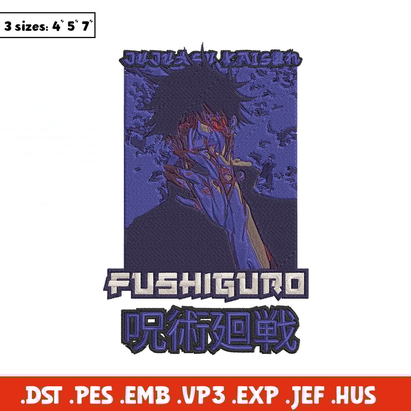 Fushiguro Embroidery Design,Jujutsu Embroidery, Embroidery File, Anime Embroidery, Anime shirt, Digital download.jpg