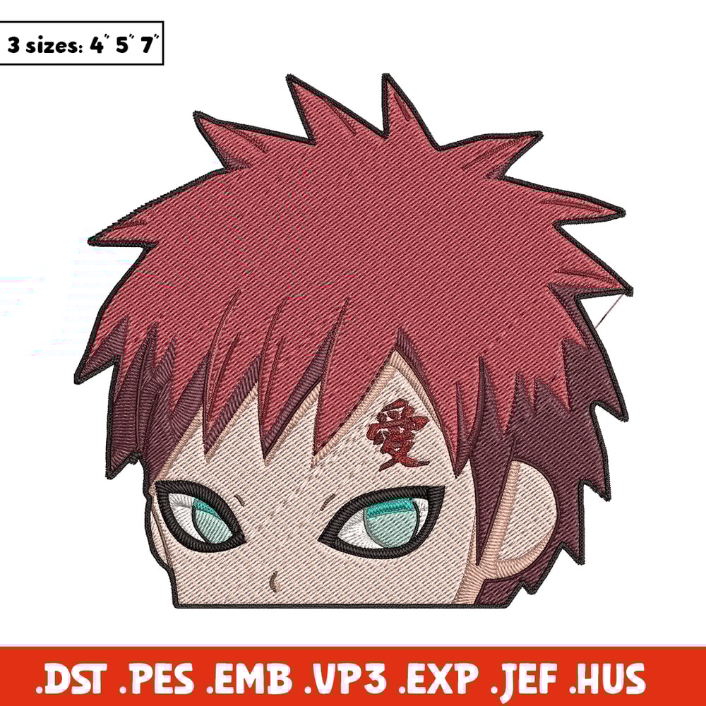 Gaara Peeker Embroidery Design, Naruto Embroidery, Embroidery File, Anime Embroidery,Anime shirt, Digital download.jpg