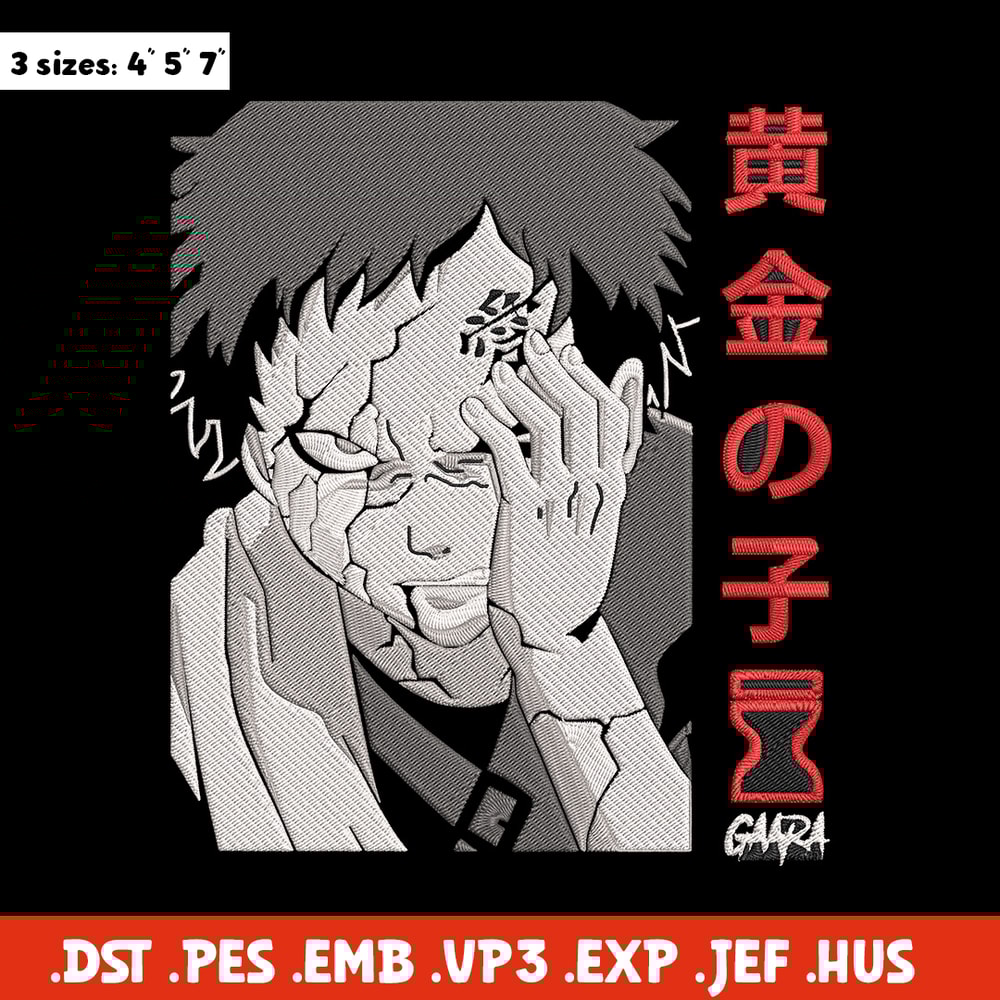 Gaara poster Embroidery Design, Naruto Embroidery, Embroidery File, Anime Embroidery, Anime shirt, Digital download..jpg