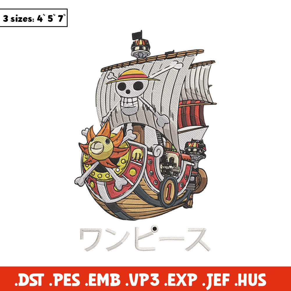 Going merry Embroidery Design, One piece Embroidery, Embroidery File, Anime Embroidery, Anime shirt, Digital download.jpg