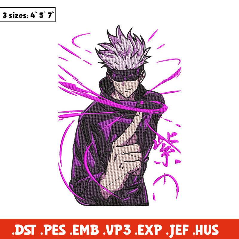 Gojo poster Embroidery Design, Jujutsu Embroidery, Embroidery File, Anime Embroidery, Anime shirt, Digital download..jpg