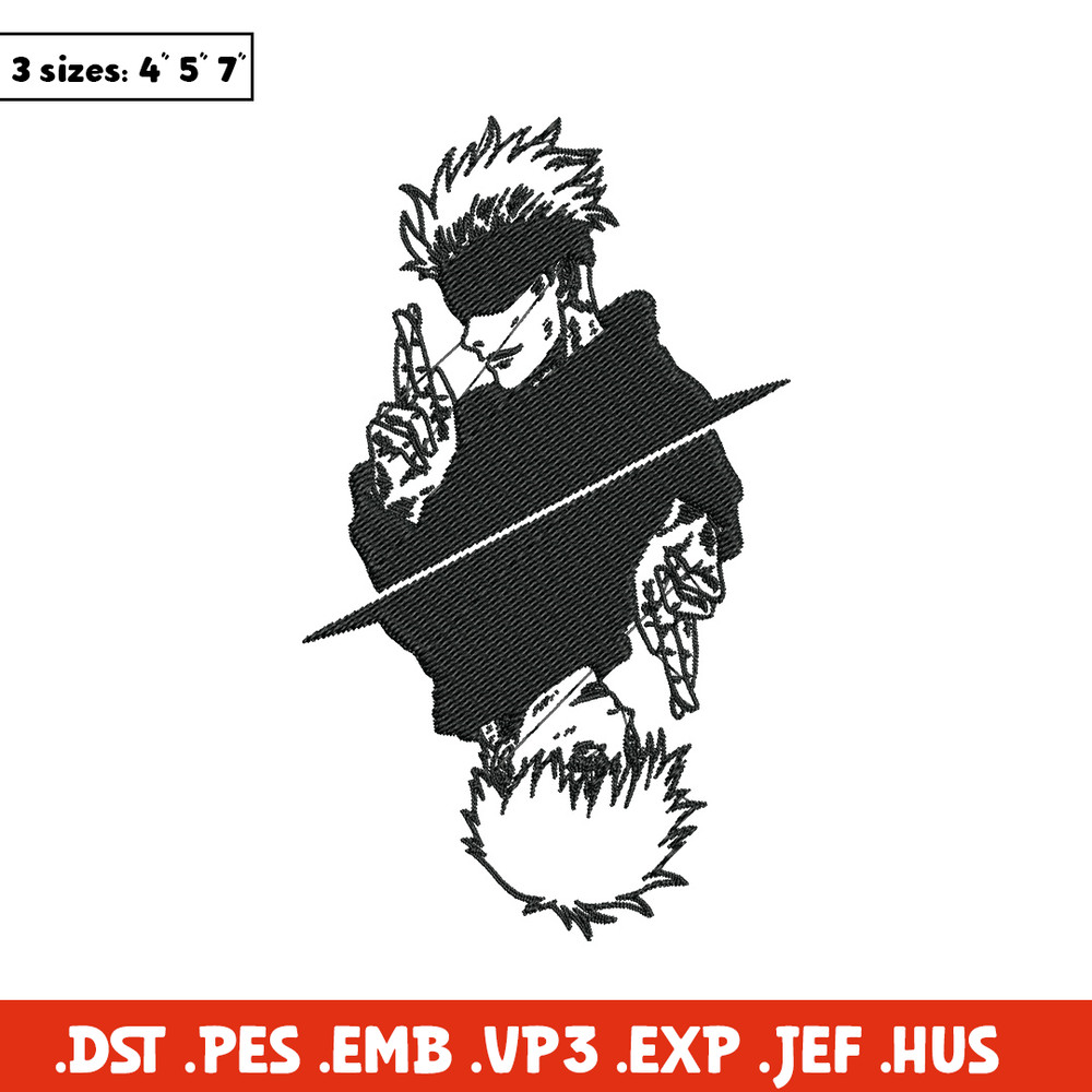 Gojo poster Embroidery Design, Jujutsu Embroidery, Embroidery File, Anime Embroidery, Anime shirt,Digital download.jpg