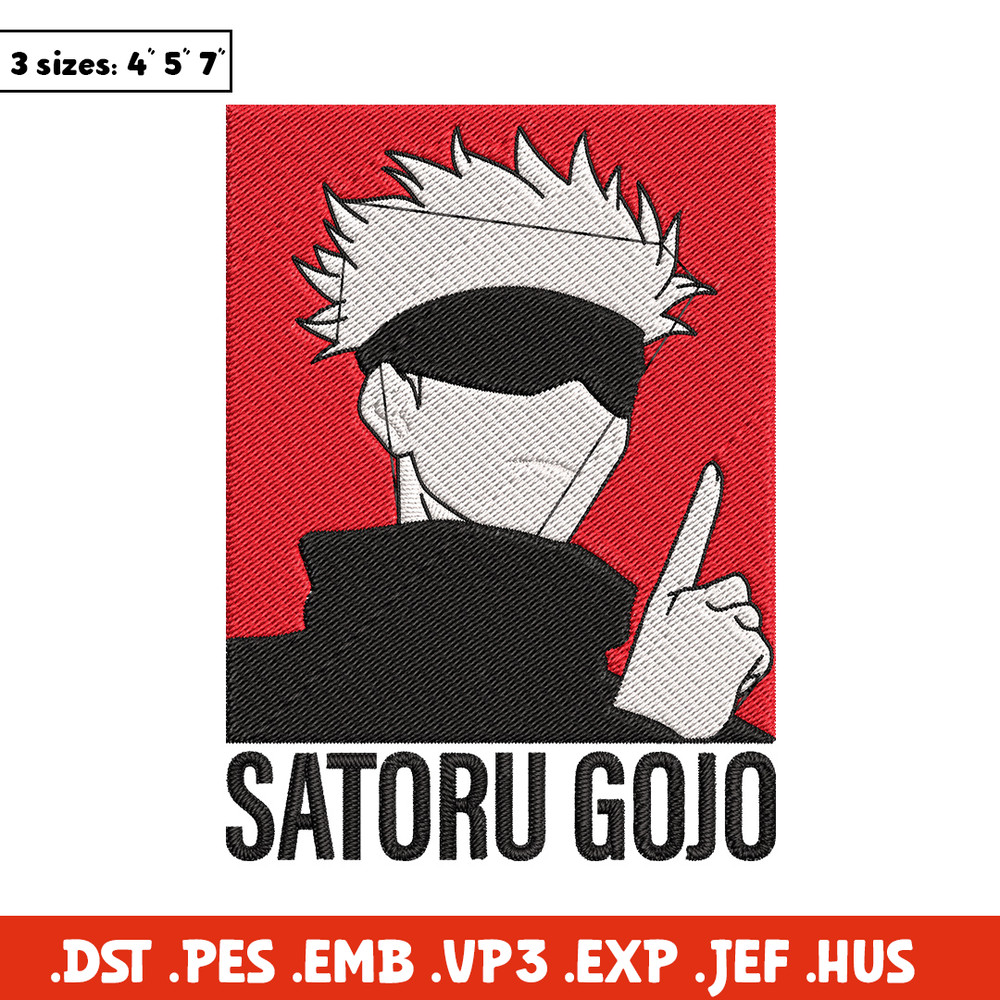 Gojo poster Embroidery Design, Jujutsu Embroidery, Embroidery File, Anime Embroidery,Anime shirt, Digital download.jpg
