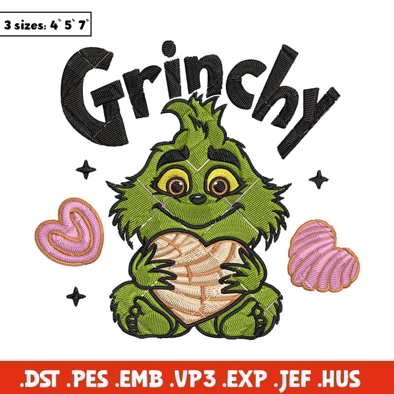 Grinchy cute Embroidery Design, Grinch Embroidery, Embroidery File, Chrismas Embroidery, Anime shirt,Digital download.jpg