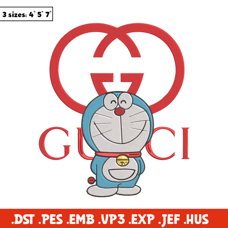 Gucci doraemon Embroidery Design, Doraemon Embroidery, Embroidery File, Gucci Embroidery, Anime shirt, Digital download.jpg