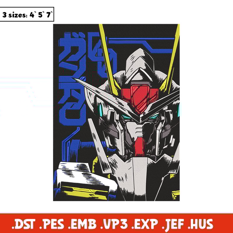 Gundam robot Embroidery Design, Gundam Embroidery, Embroidery File, Anime Embroidery,Anime shirt, Digital download.jpg