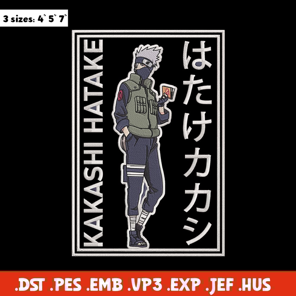 Hatake Kakashi Embroidery Design, Naruto Embroidery, Embroidery File, Anime Embroidery, Anime shirt,Digital download..jpg