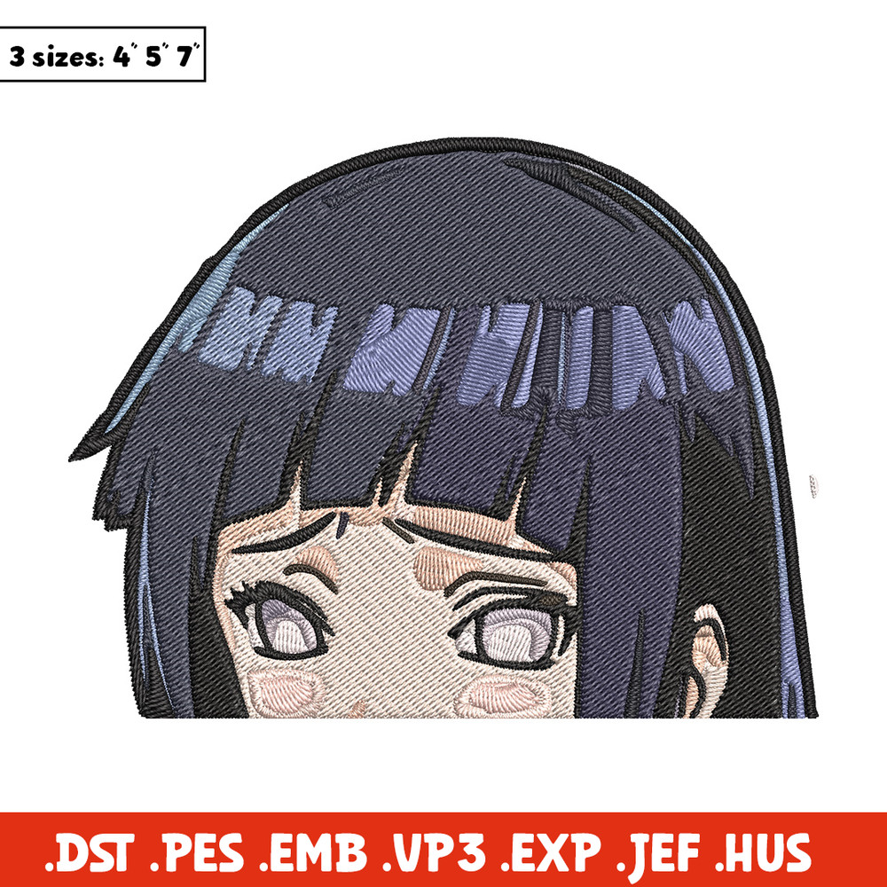 Hinata Peeker Embroidery Design, Naruto Embroidery, Embroidery File, Anime Embroidery, Anime shirt, Digital download.jpg