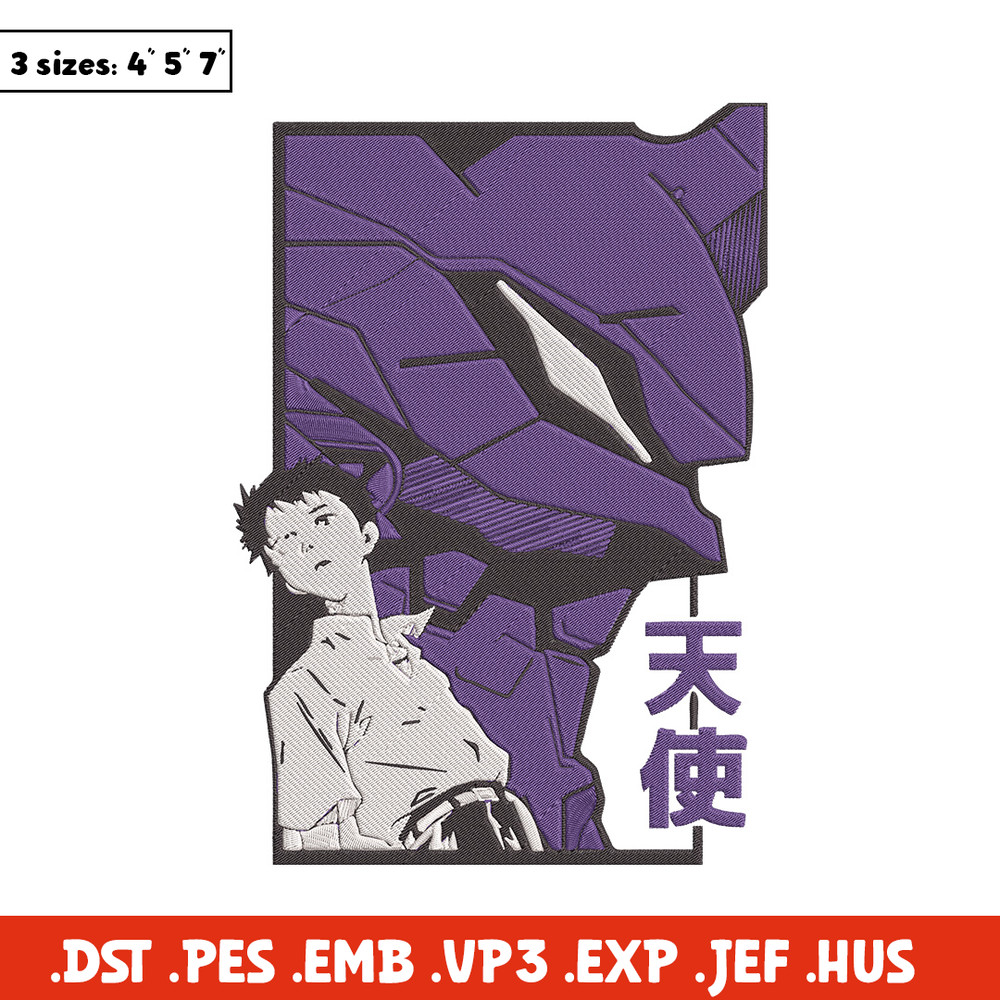 Ikari Shinji Embroidery Design, Evangelion Embroidery, Embroidery File, Anime Embroidery, Anime shirt, Digital download..jpg
