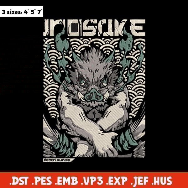 Inosuke poster Embroidery Design, Demon slayer Embroidery, E - Inspire ...