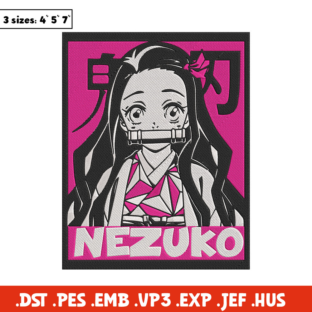 Kamado nezuko poster Embroidery Design, Demon slayer Embroidery, Embroidery File, Anime Embroidery, Digital download..jpg
