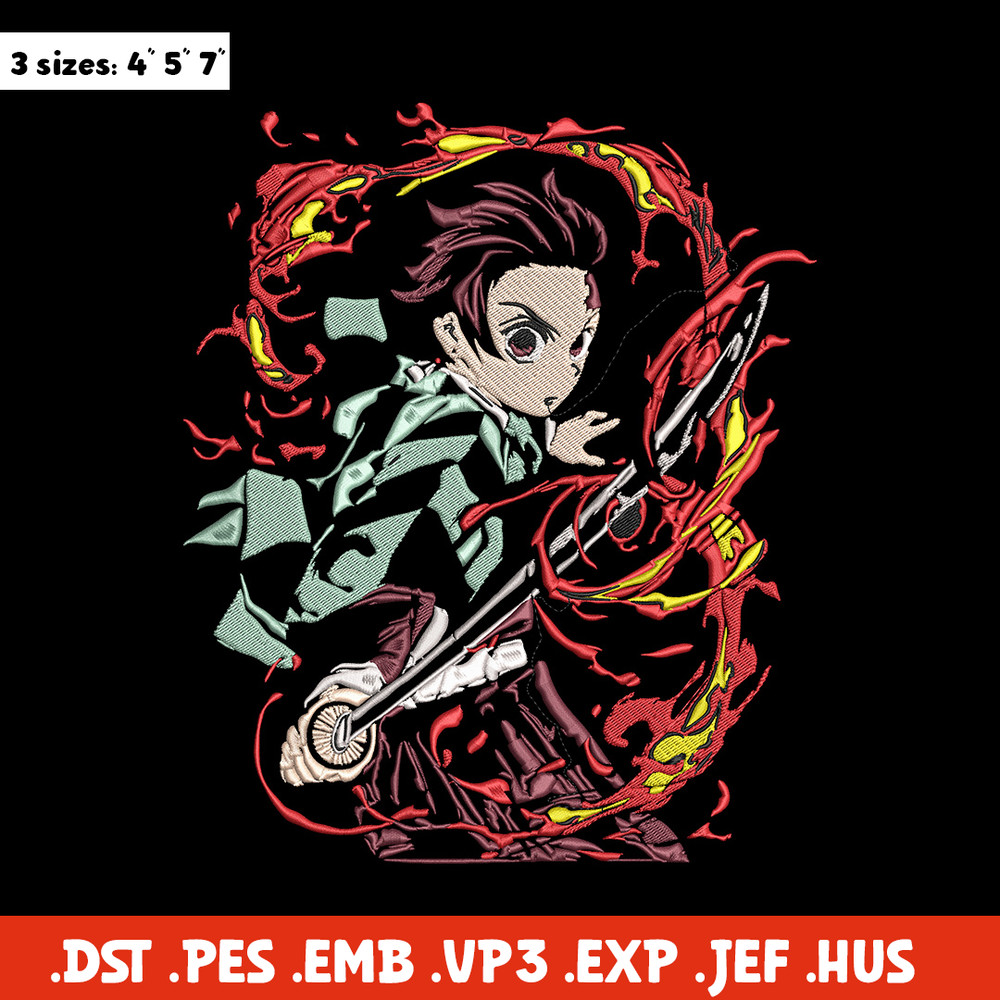 Kamado Tanjiro Embroidery Design, Demon slayer Embroidery, Embroidery File, Anime Embroidery,Digital download..jpg