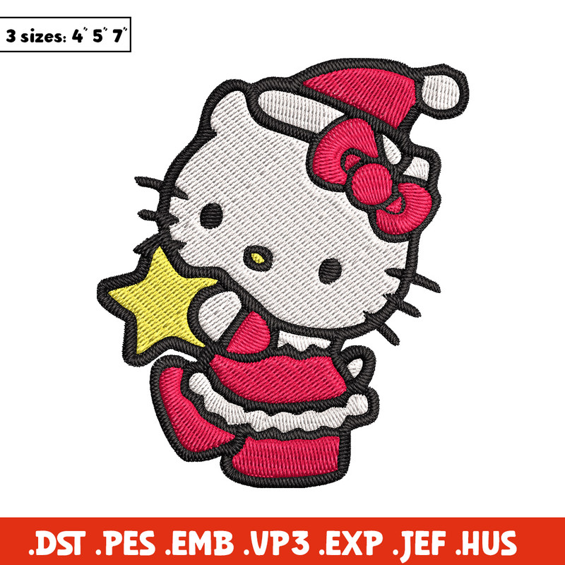 Kitty chrismas Embroidery Design, Kitty Embroidery, Embroidery File, Chrismas Embroidery,Anime shirt, Digital download..jpg
