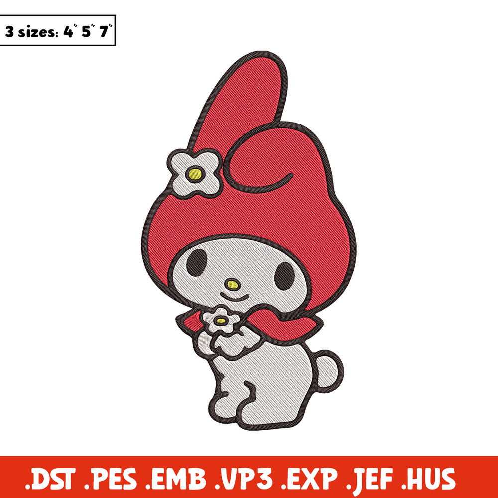 My Melody Embroidery Design, Hello kitty Embroidery, Embroidery File, Anime Embroidery, Anime shirt, Digital download.jpg