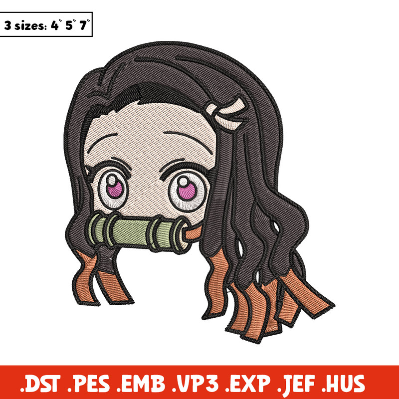 Nezuko sticker Embroidery Design, Demon slayer Embroidery, Embroidery File, Anime Embroidery, Digital download (2).jpg