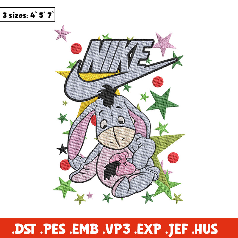 Nike Eeyore Embroidery Design, Pooh Embroidery, Embroidery File, Nike Embroidery, Anime shirt, Digital download..jpg