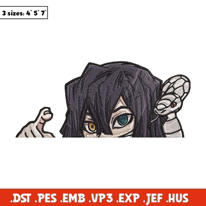 Obanai Peeker Embroidery Design, Demon slayer Embroidery, Embroidery File, Anime Embroidery, Digital download.jpg
