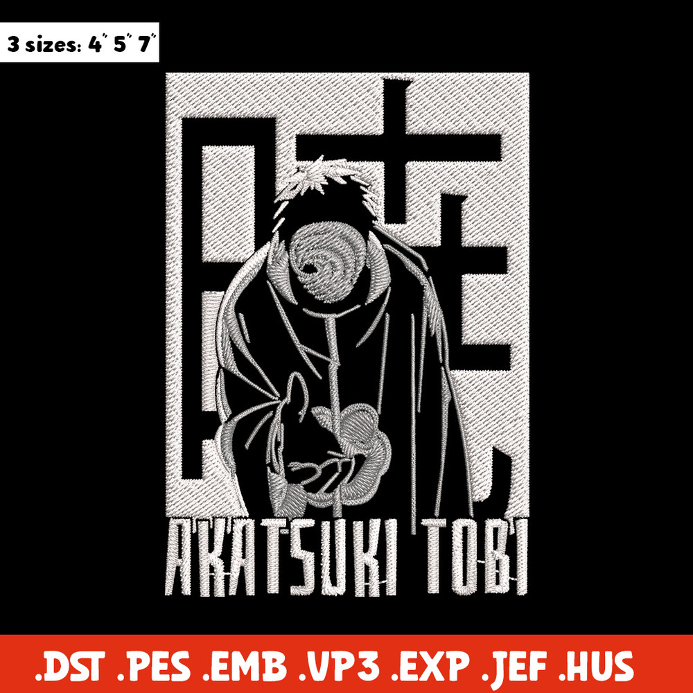 Obito Poster Embroidery Design, Naruto Embroidery, Embroidery File, Anime Embroidery,Anime shirt, Digital download..jpg