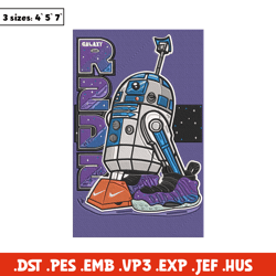 R2 D2 poster Embroidery Design, Star Wars Embroidery, Embroidery File, Anime Embroidery, Anime shirt, Digital download
