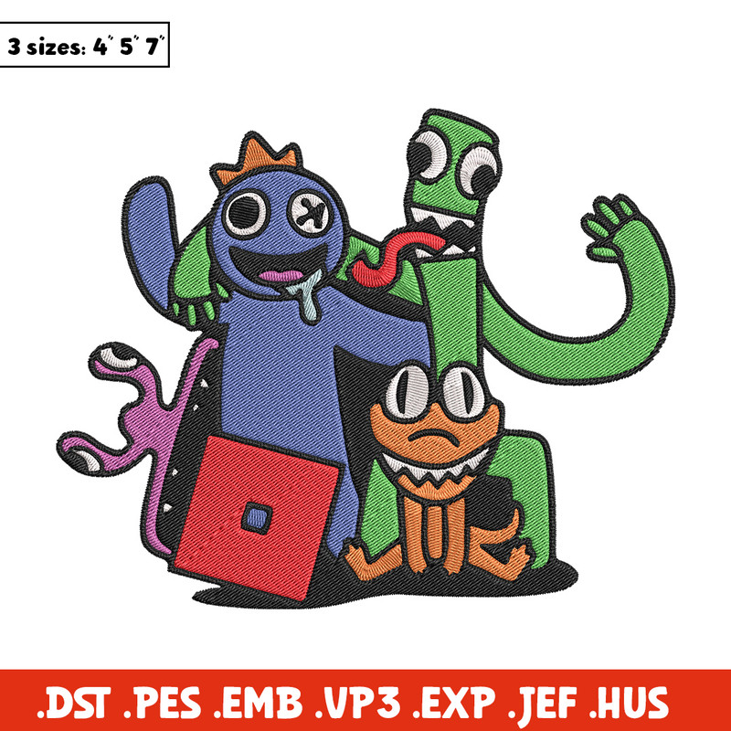 Rainbow friends Embroidery Design, Rainbow Friends Embroidery, Embroidery File, Anime Embroidery, Digital download.jpg