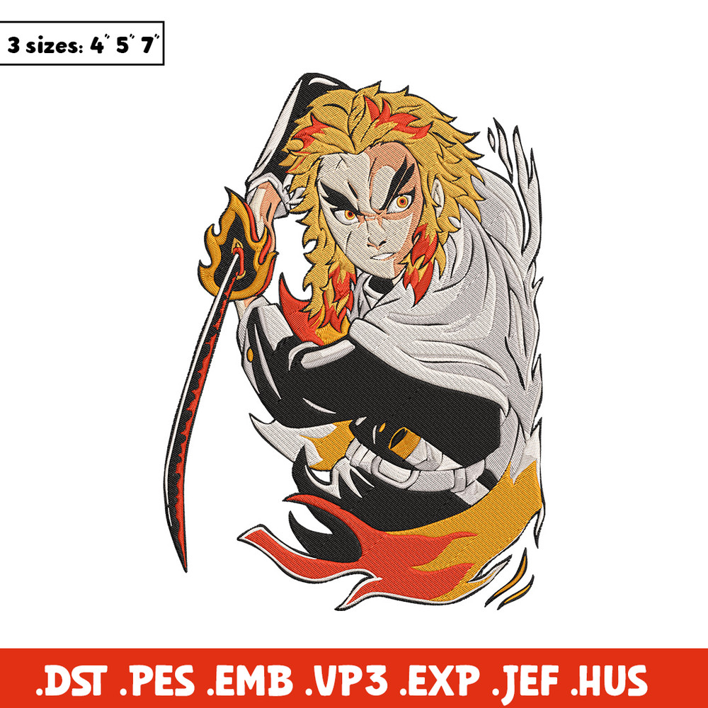 Rengoku Embroidery Design, Demon slayer Embroidery, Embroidery File, Nike Embroidery, Anime shirt, Digital download.jpg