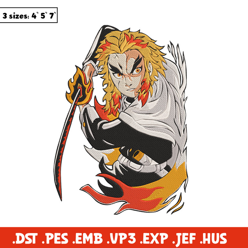 Rengoku poster Embroidery Design, Demon slayer Embroidery, Embroidery File,Anime Embroidery,Anime shirt,Digital download.jpg