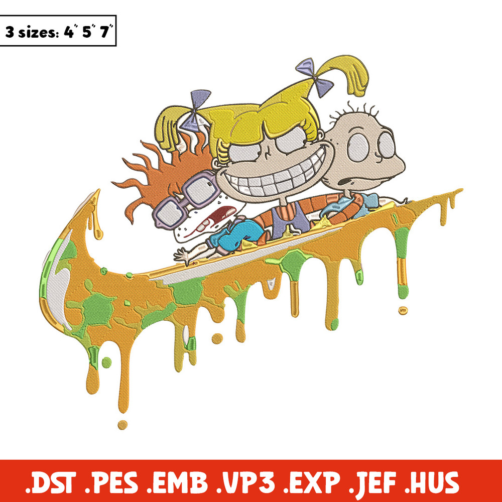 Rugrats x nike Embroidery Design, Rugrats Embroidery, Embroidery File, Anime Embroidery, Nike shirt, Digital download.jpg