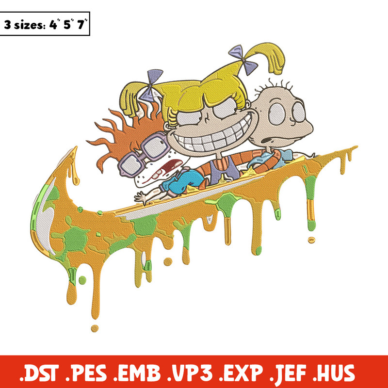 Rugrats x nike Embroidery Design, Rugrats Embroidery, Embroidery File, Anime Embroidery, Nike shirt, Digital download.jpg