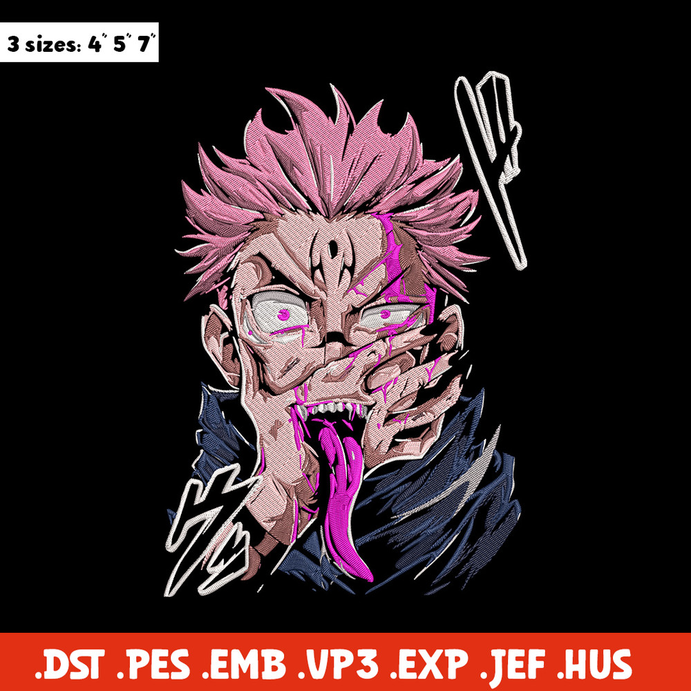 Ryomen Sukuna Embroidery Design, Jujutsu Embroidery, Embroidery File, Anime Embroidery,Anime shirt,Digital download.jpg