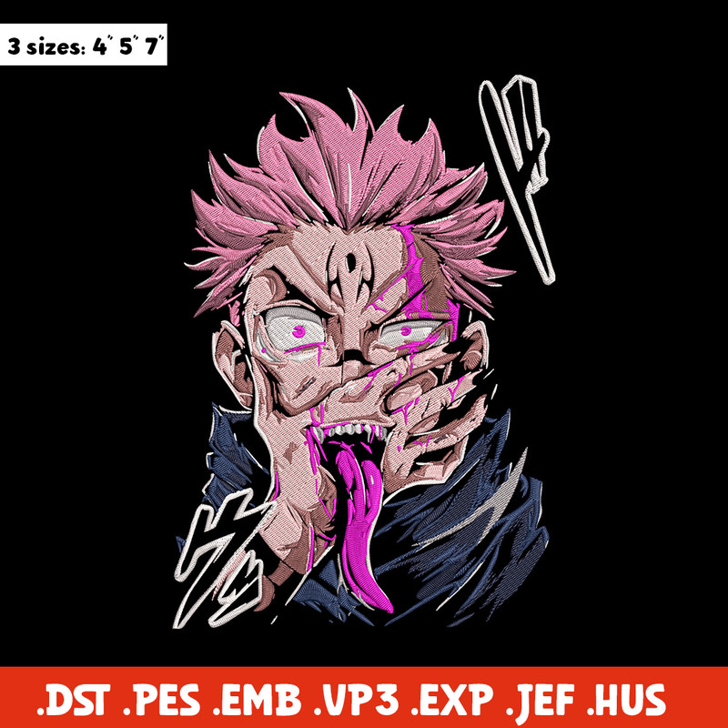 Ryomen Sukuna Embroidery Design, Jujutsu Embroidery, Embroidery File, Anime Embroidery,Anime shirt,Digital download.jpg