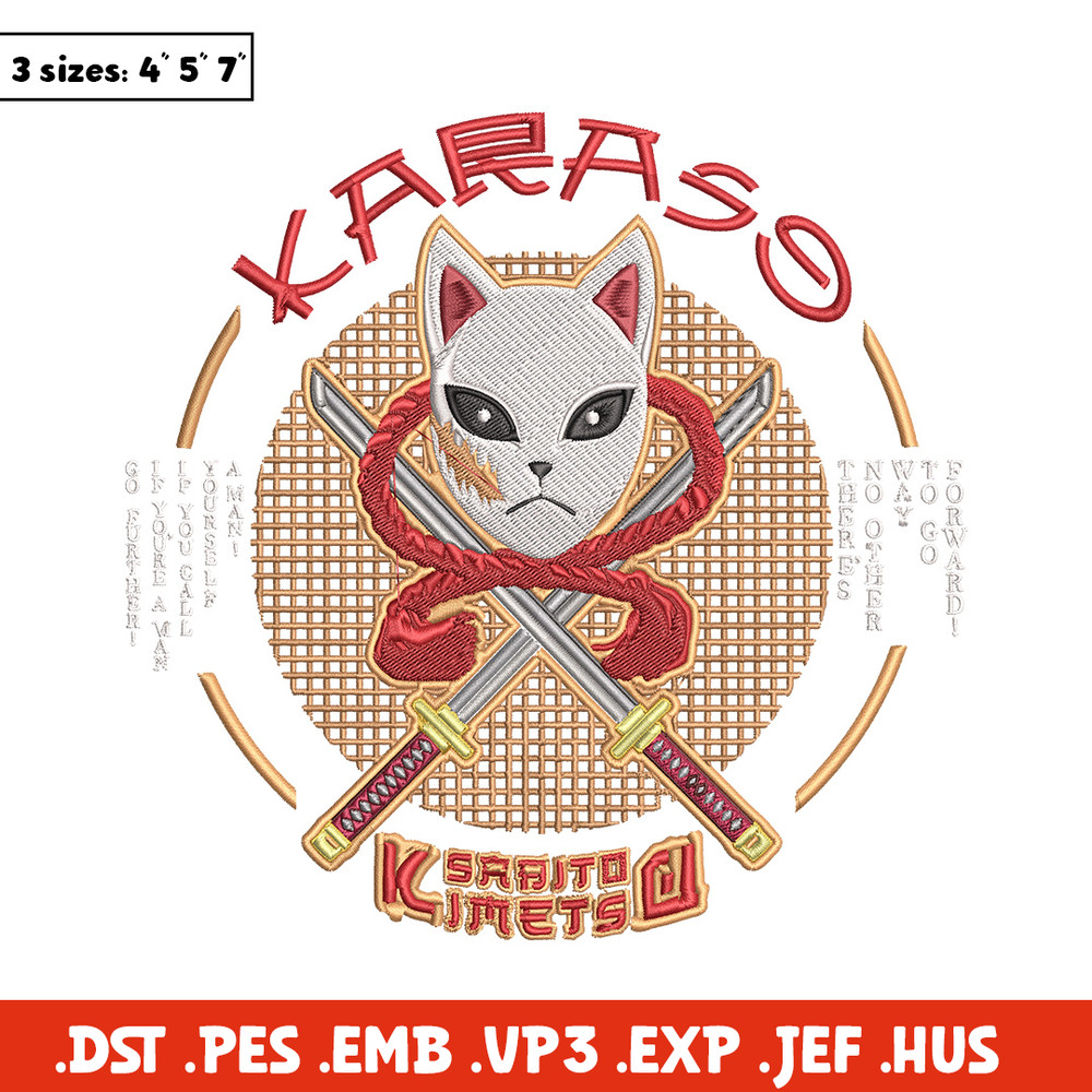 Sabito mask Embroidery Design, Demon slayer Embroidery, Embroidery File, Anime Embroidery, Anime shirt, Digital download.jpg