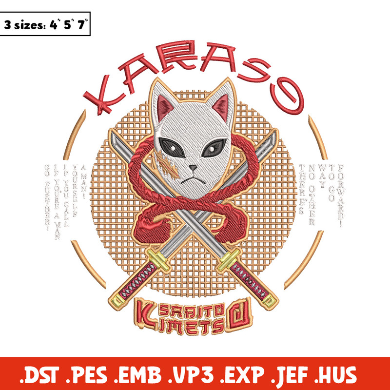 Sabito mask Embroidery Design, Demon slayer Embroidery, Embroidery File, Anime Embroidery, Anime shirt, Digital download.jpg