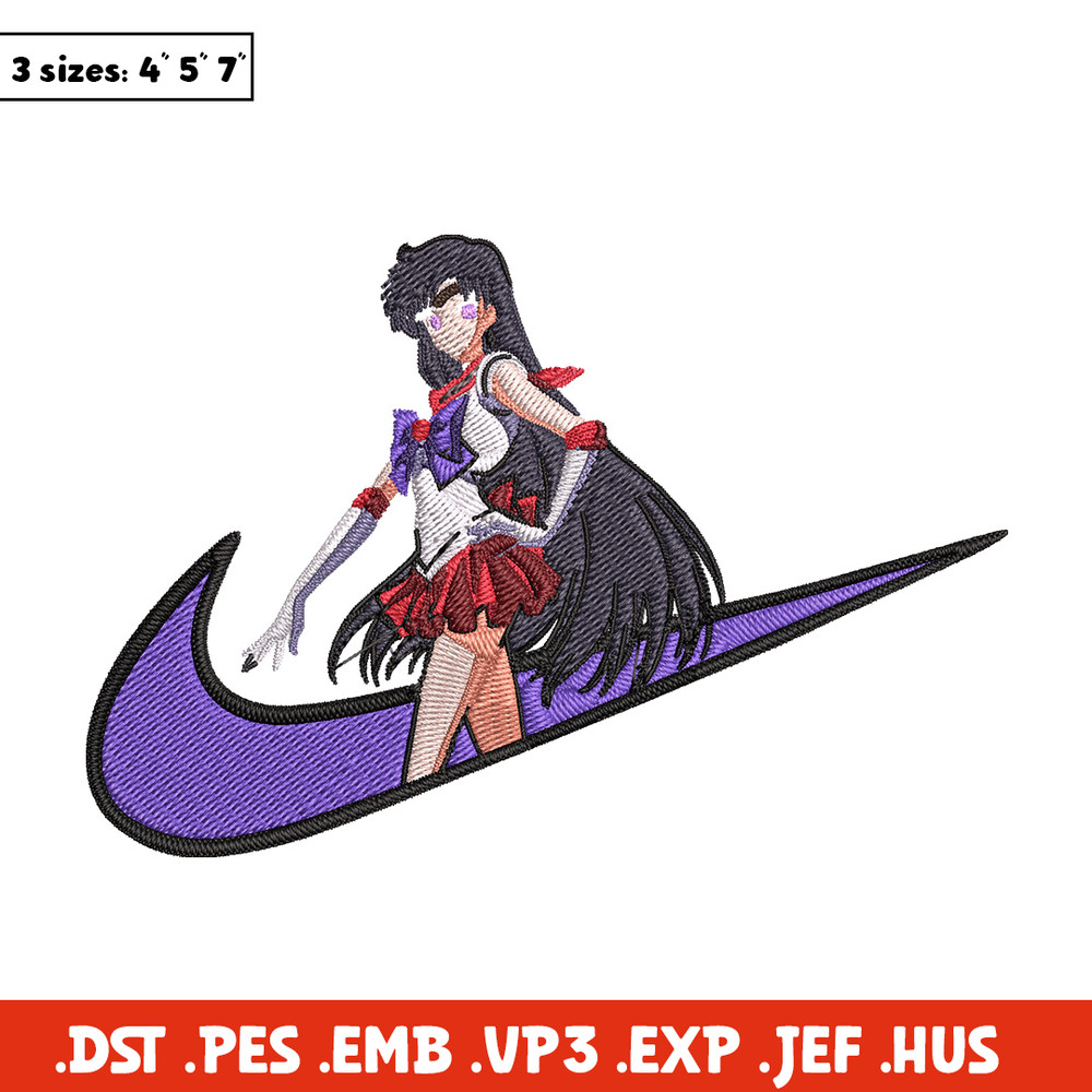 Sailor Mars Embroidery Design, Sailor Moon Embroidery, Embroidery File, Nike Embroidery, Anime shirt, Digital download.jpg