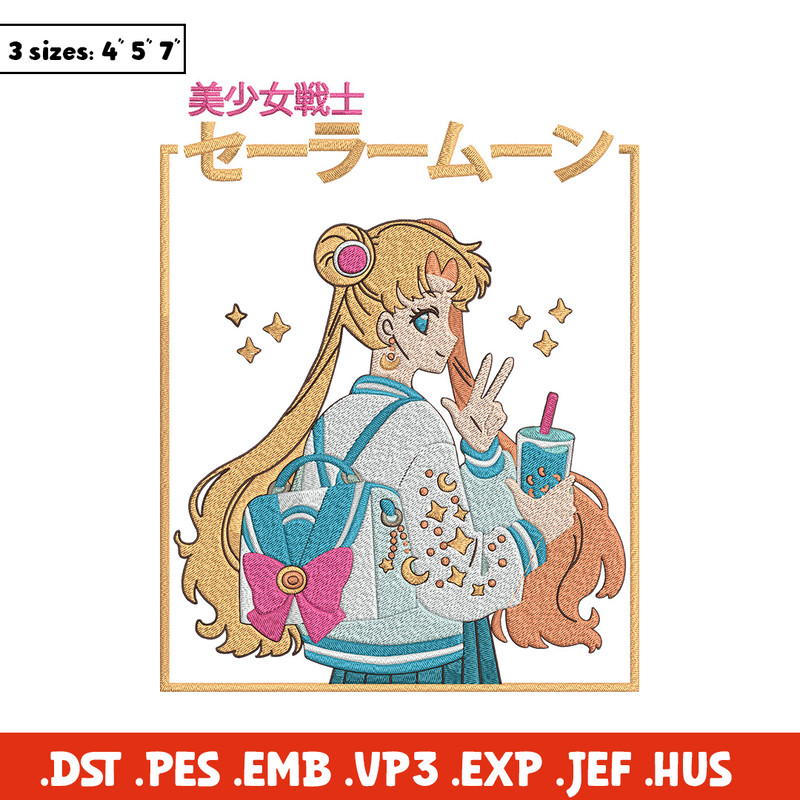Sailor Moon Embroidery Design, Sailor Moon Embroidery, Embroidery File, Anime Embroidery, Anime shirt, Digital download.jpg