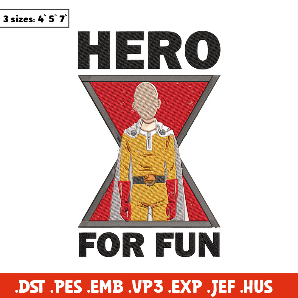 Saitama hero Embroidery Design, One punch man Embroidery, Embroidery File,Anime Embroidery,Anime shirt,Digital download.jpg