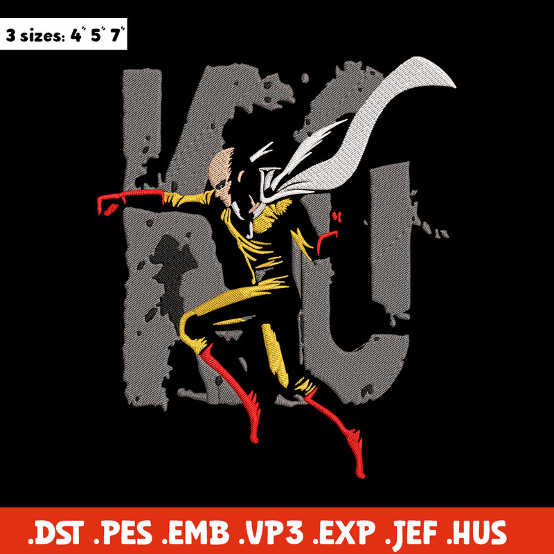 Saitama KO Embroidery Design, One punch man Embroidery,Embroidery File, Anime Embroidery, Anime shirt, Digital download.jpg