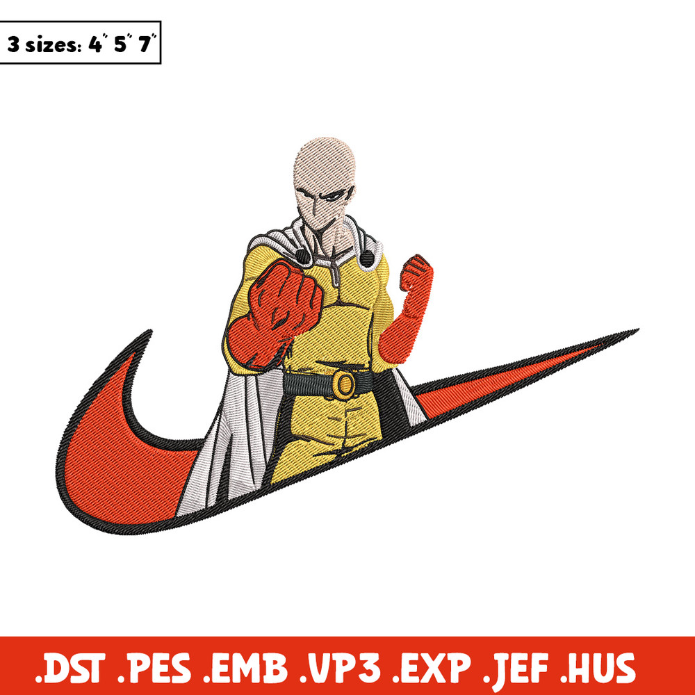 Saitama nike Embroidery Design, One punch man Embroidery, Embroidery File, Nike Embroidery,Anime shirt,Digital download.jpg
