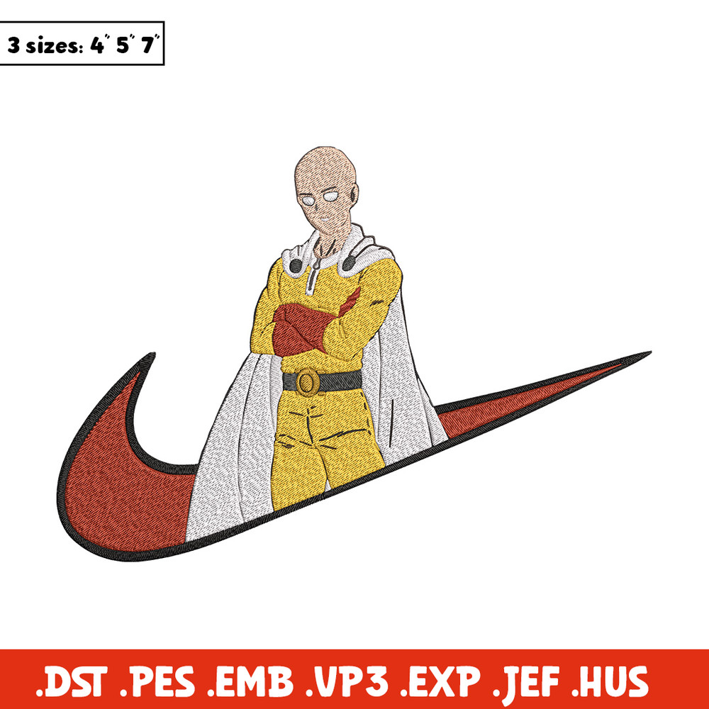 Saitama nike Embroidery Design, One punch man Embroidery, Embroidery File,Nike Embroidery, Anime shirt, Digital download.jpg