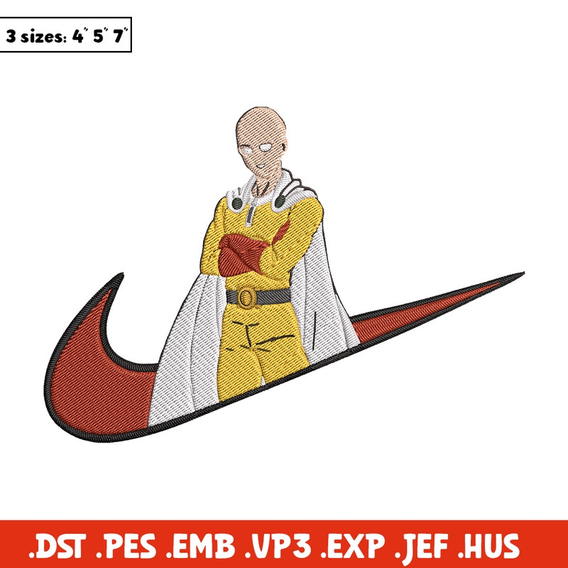 Saitama nike Embroidery Design,One punch man Embroidery, Embroidery File, Nike Embroidery, Anime shirt,Digital download.jpg