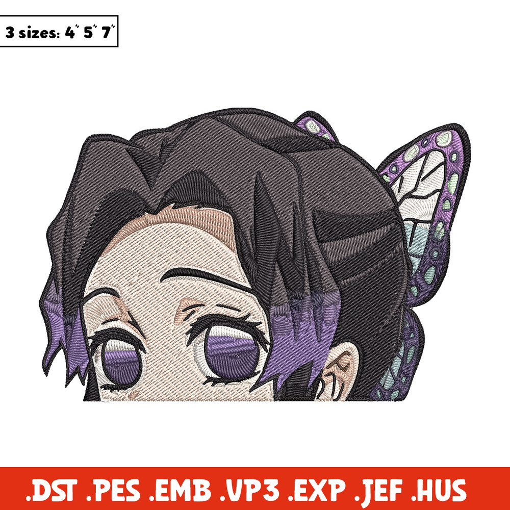 Shinobu Peeker Embroidery Design, Demon slayer Embroidery, Embroidery File, Anime Embroidery, Digital download.jpg