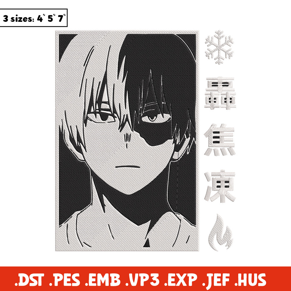 Shouto poster Embroidery Design, Mha Embroidery, Embroidery File, Anime Embroidery, Anime shirt, Digital download.jpg
