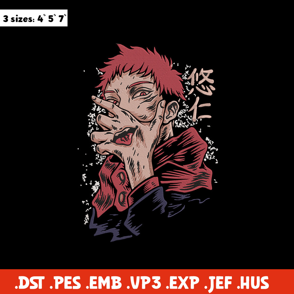 Sukuna poster Embroidery Design, Jujutsu Embroidery,Embroidery File, Anime Embroidery, Anime shirt, Digital download..jpg