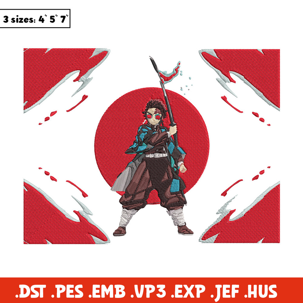 Tanjiro Embroidery Design, Demon slayer Embroidery, Embroidery File, Anime Embroidery, Anime shirt, Digital download.jpg
