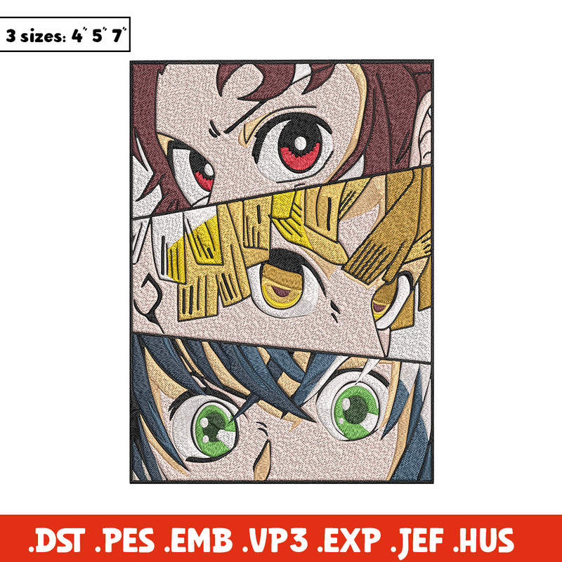 Tanjiro friends Embroidery Design, Demon slayer Embroidery,Embroidery File,Anime Embroidery,Anime shirt,Digital download.jpg