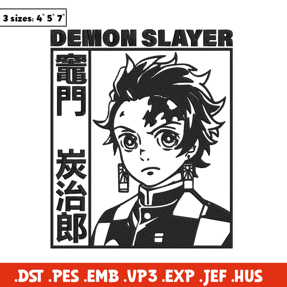 Tanjiro Kamado Embroidery Design,Demon slayer Embroidery,Embroidery File,Anime Embroidery,Anime shirt, Digital download..jpg