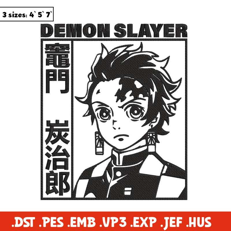 Tanjiro Kamado Embroidery Design,Demon slayer Embroidery,Embroidery File,Anime Embroidery,Anime shirt, Digital download..jpg