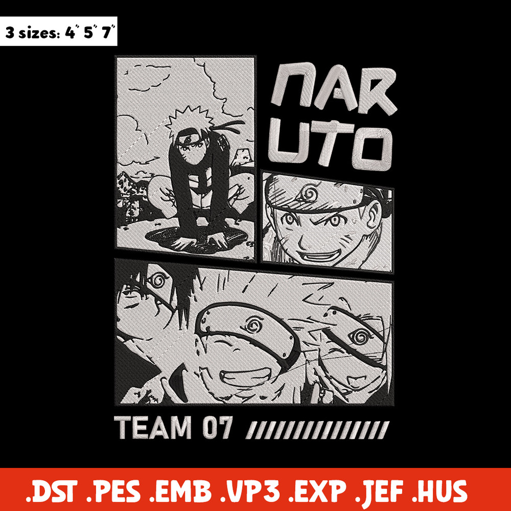 Team 07 naruto Embroidery Design, Naruto Embroidery, Embroidery File, Anime Embroidery, Anime shirt, Digital download.jpg
